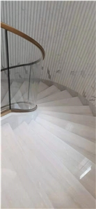 Greece Athens White Jade Onyx Polished Stair Treads